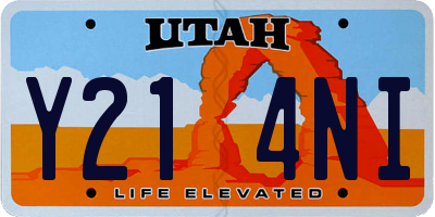 UT license plate Y214NI