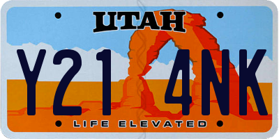 UT license plate Y214NK