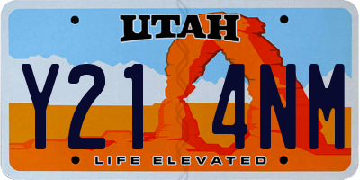 UT license plate Y214NM