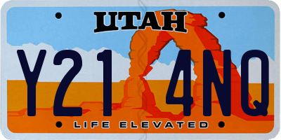 UT license plate Y214NQ