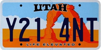 UT license plate Y214NT