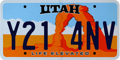 UT license plate Y214NV