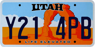 UT license plate Y214PB
