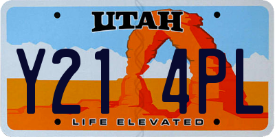 UT license plate Y214PL