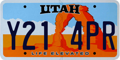 UT license plate Y214PR