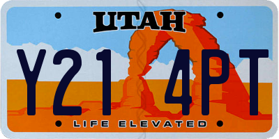 UT license plate Y214PT