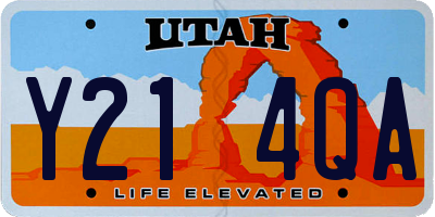 UT license plate Y214QA