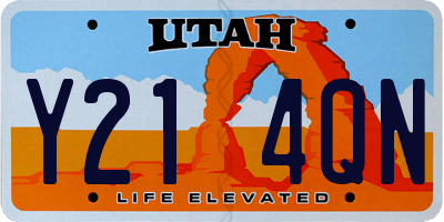 UT license plate Y214QN