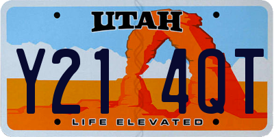 UT license plate Y214QT