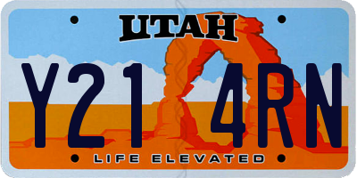 UT license plate Y214RN