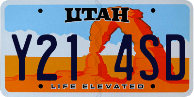 UT license plate Y214SD