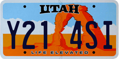 UT license plate Y214SI