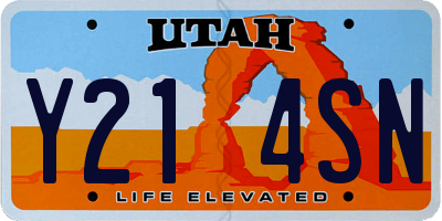 UT license plate Y214SN