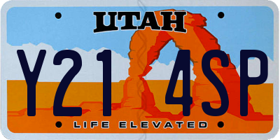 UT license plate Y214SP