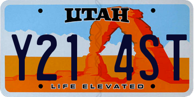 UT license plate Y214ST