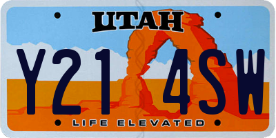 UT license plate Y214SW