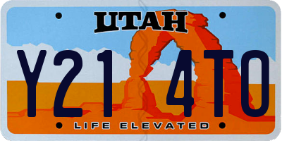 UT license plate Y214TO