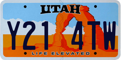 UT license plate Y214TW