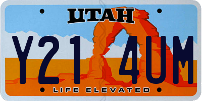 UT license plate Y214UM