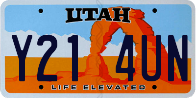UT license plate Y214UN