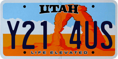 UT license plate Y214US