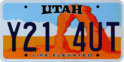 UT license plate Y214UT
