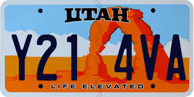 UT license plate Y214VA