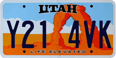 UT license plate Y214VK