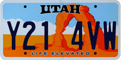 UT license plate Y214VW
