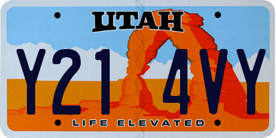 UT license plate Y214VY