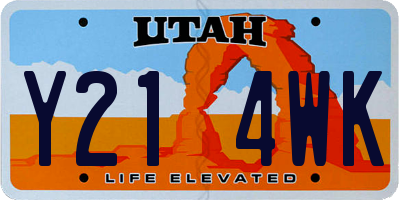 UT license plate Y214WK