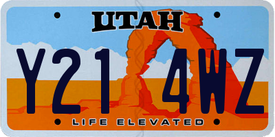 UT license plate Y214WZ