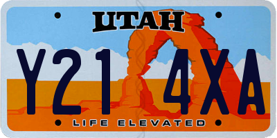 UT license plate Y214XA