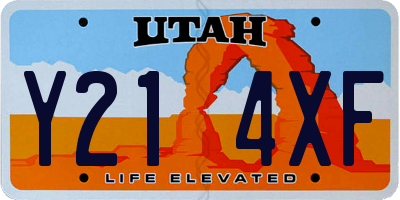 UT license plate Y214XF