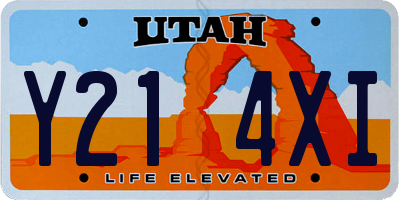 UT license plate Y214XI