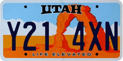 UT license plate Y214XN