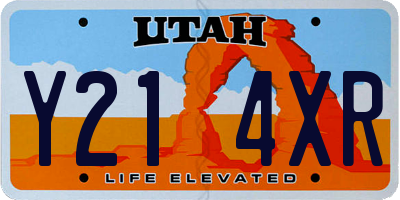 UT license plate Y214XR
