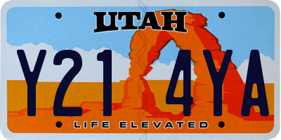 UT license plate Y214YA