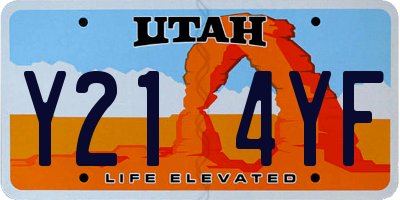 UT license plate Y214YF
