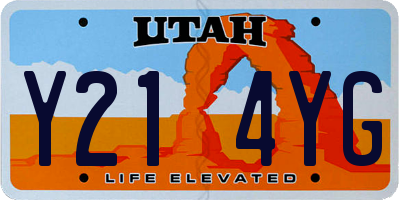 UT license plate Y214YG