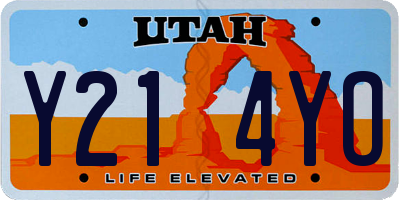UT license plate Y214YO