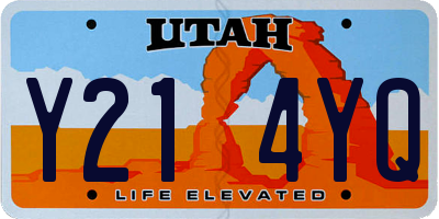 UT license plate Y214YQ