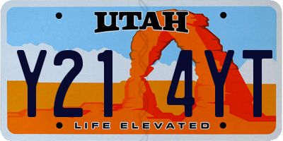 UT license plate Y214YT