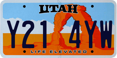 UT license plate Y214YW