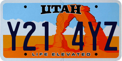 UT license plate Y214YZ