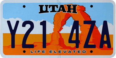 UT license plate Y214ZA