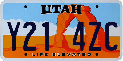 UT license plate Y214ZC