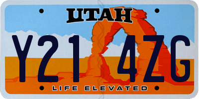 UT license plate Y214ZG