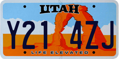 UT license plate Y214ZJ
