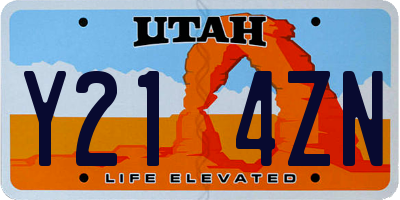 UT license plate Y214ZN